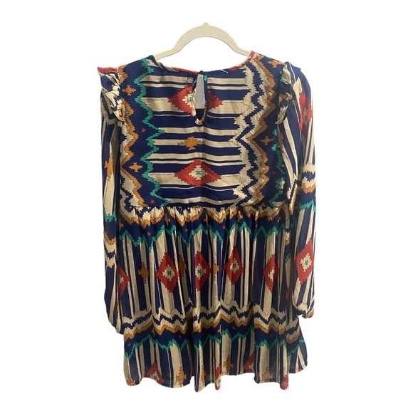 UMGEE Aztec Southwest Tribal Designed Ruffle Dress size Small - Picture 2 of 5